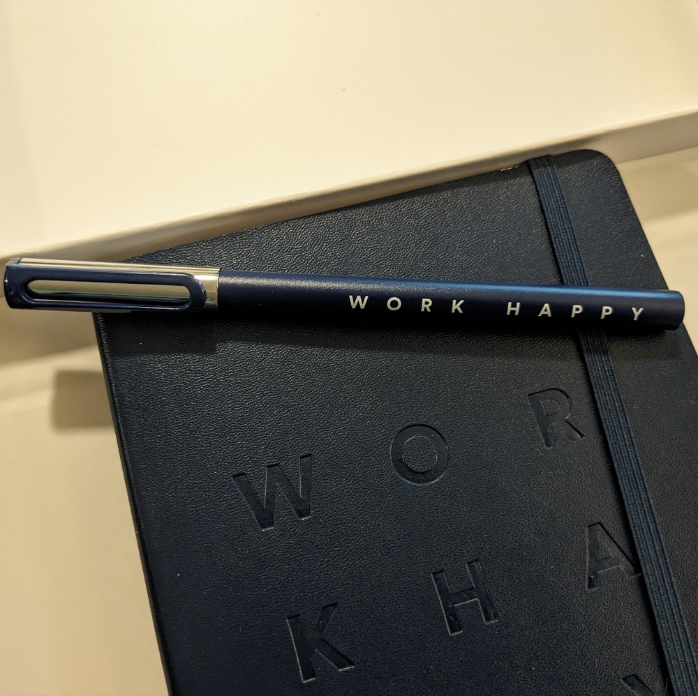 Poppin Work Happy Notebook + Pen